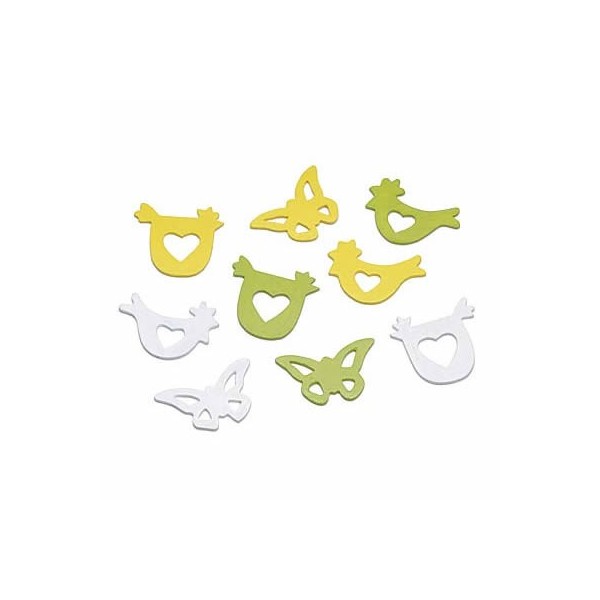 Decoraciones de madera, mariposas y gallinas, 18 unidades, 4cm