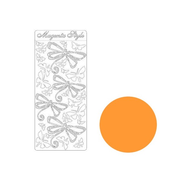 Peel-off Stickers libélula, naranja