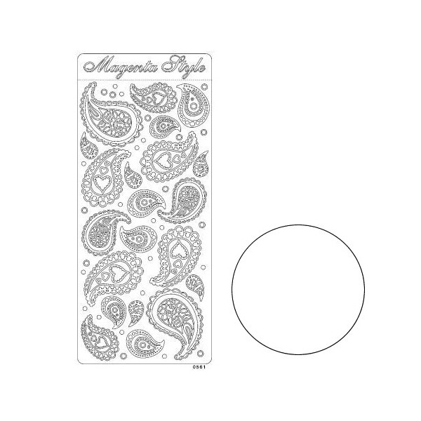 Autocollant Paisley blanc