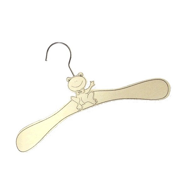 Wooden coat hanger, 34cm, with decorative frog