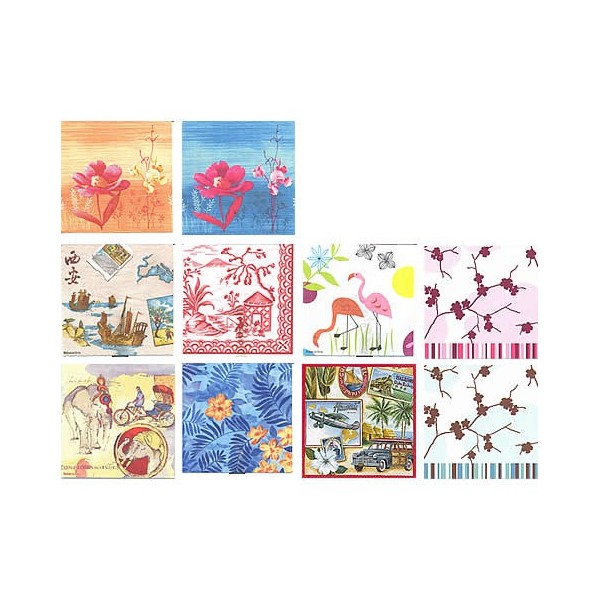 Assortiment de 20 serviettes Voyage