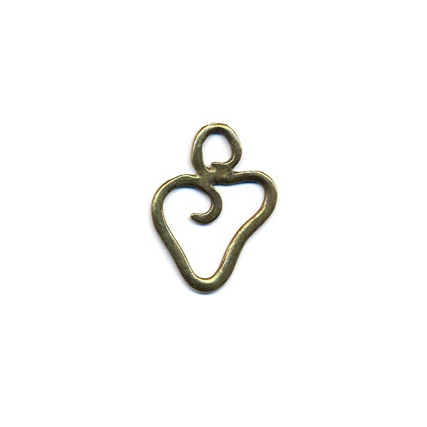 Hanging heart, 25mm, colour gold, 1 pce