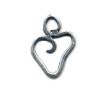 Hanging heart, 25mm, colour silver, 1 pce
