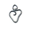 Pendentif coeur design couleur argent, 25mm, 1 pièce