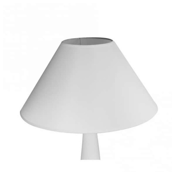 Pantalla forma redonda, base Ø19.5cm, altura 12.5cm, blanco