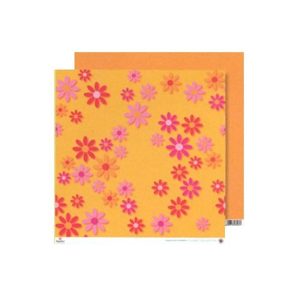 Paper orange-pink big flowers