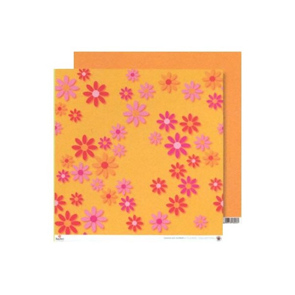 Papier orange-rosa, Blumen gross
