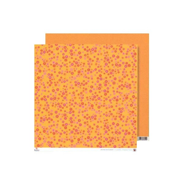 Papel naranja-rosa, flores pequenos
