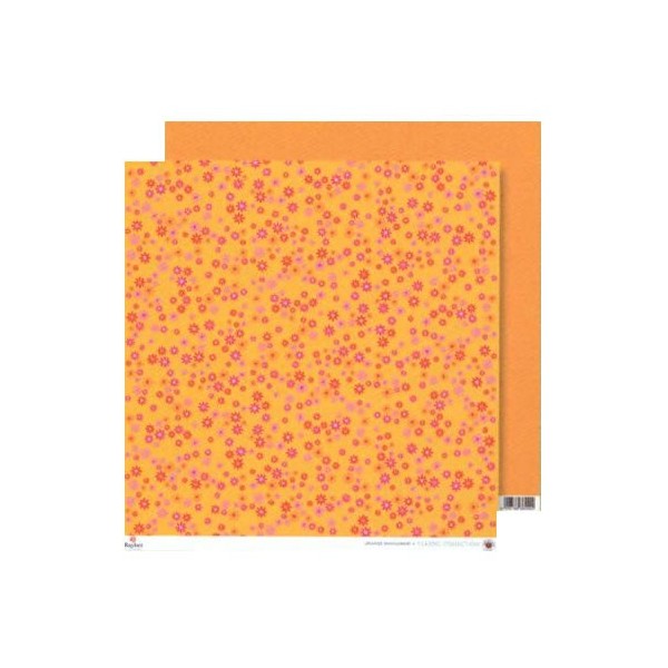 Papel naranja-rosa, flores pequenos