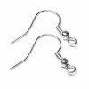 Crochets pour boucles d'oreilles, couleur argent, 4 pces