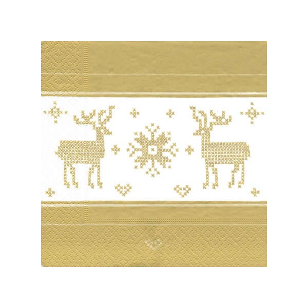 Serviette broderie renne, 1 pce