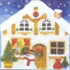 Napkin snowman and house, 1 piece