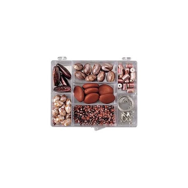 Fantasy beads brown/winered