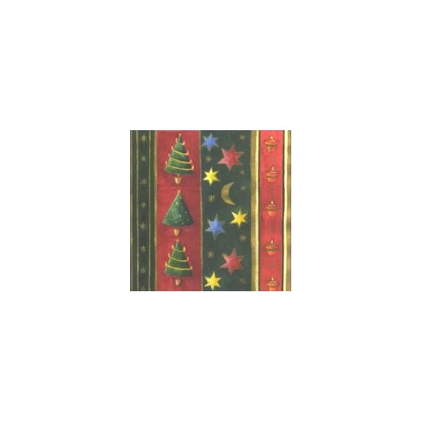 Servilleta árbol de Navidad y estrellas, 1 unidad