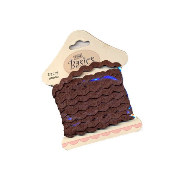 Tilda - Zig-Zag ribbon brown, 5m