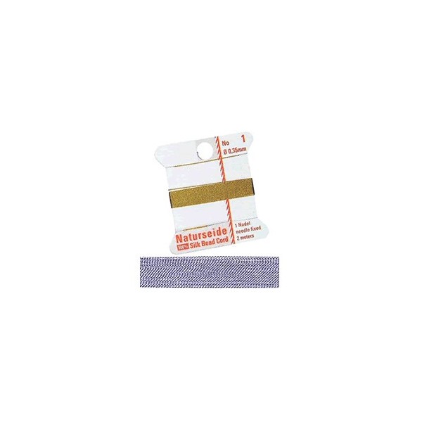 Natural silk thread, 0.35mm/2m, lilac