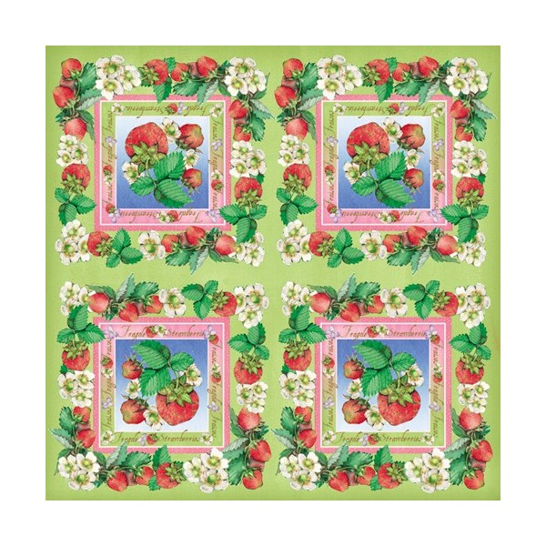 Serviettes Fraises, paquet  de 12 pièces