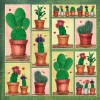 Serviettes cactus, paquet  de 12 pièces