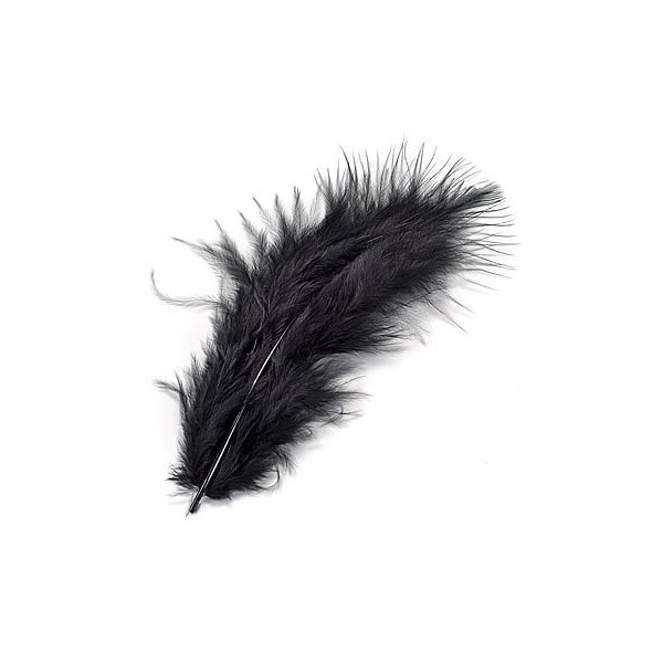 Plumas de marabú, negro, 15 pzas, 10cm