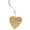 Coeur en bois naturel, 5cm, avec cordon
