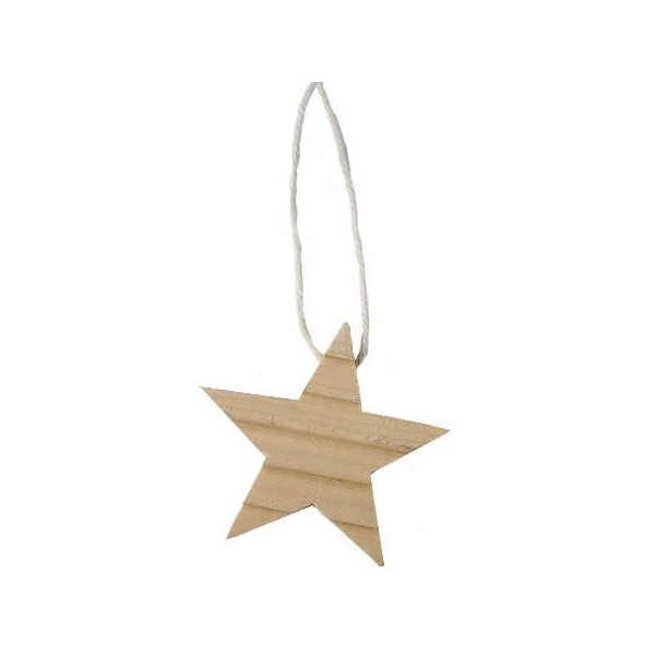 Wooden star natural 5cm