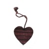 Coeur en bois foncé, 5cm, avec cordon