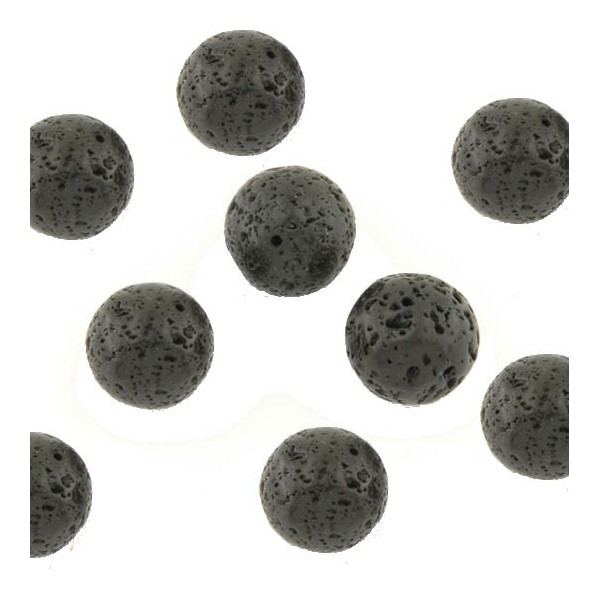 Cuentas de lava volcánica, 10mm, 10 unidades