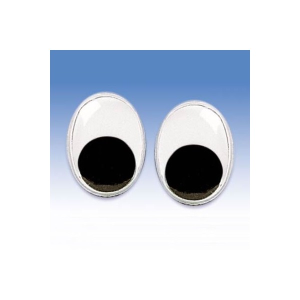 Yeux mobiles à coller ovales, 7x10mm, 10 pièces