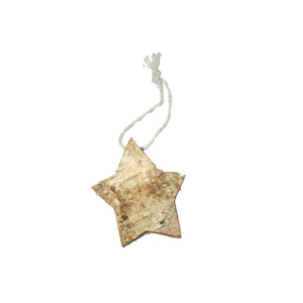 Wooden star white, 7cm
