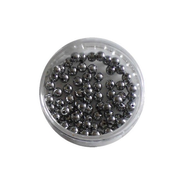 Perles métalliques gris foncé 4mm/80pcs
