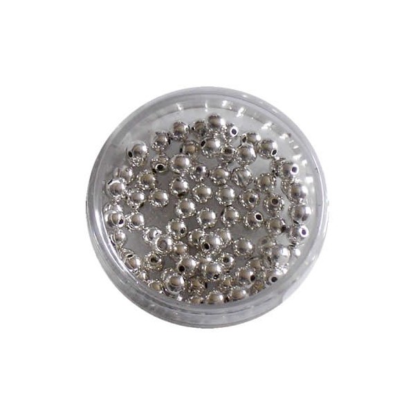 Metal pearls silver 8mm/80pcs