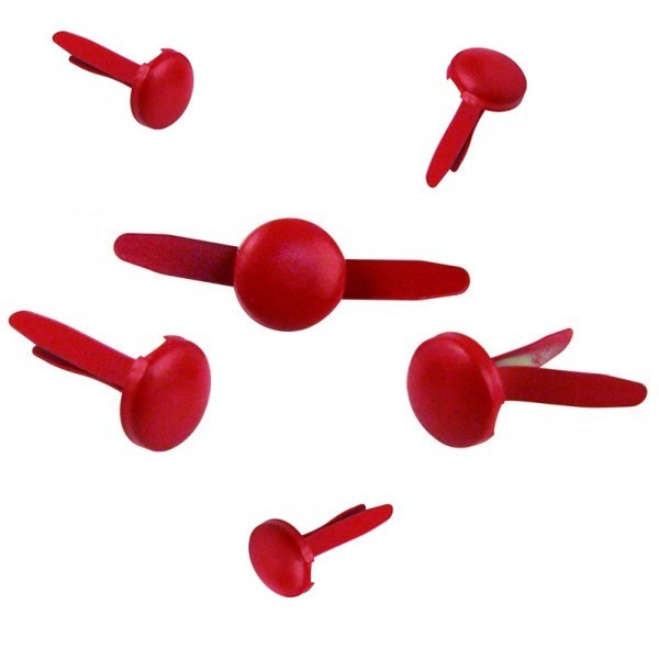 Brads ronds rouge 4+8mm, 75 pces