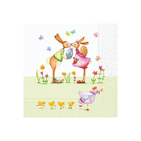 Serviette Bunnies in Love, 1 Stk