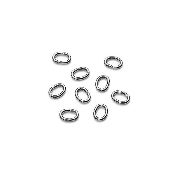 Oval rings 6mm, platinum, 20 pces