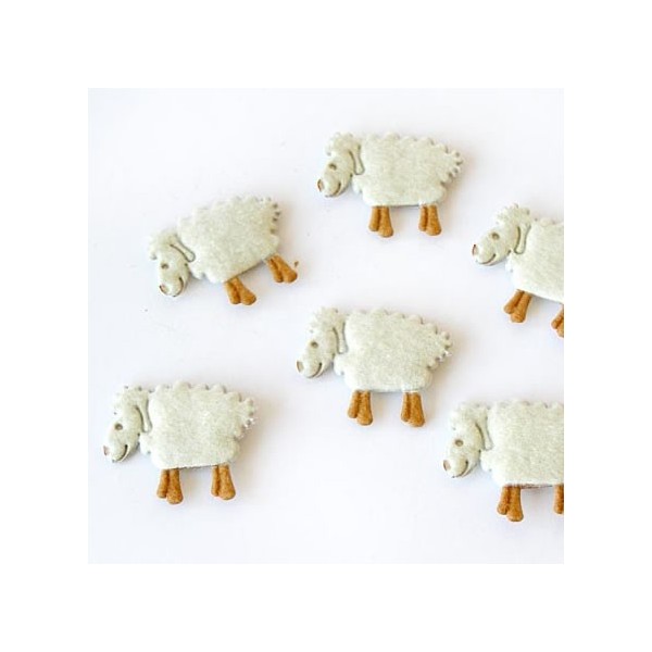 Felt sheep, 32mm, 3 pcs