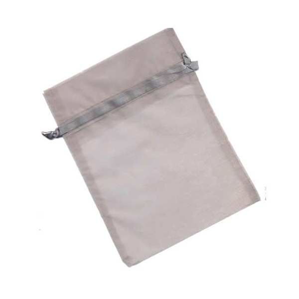 Pochette cadeau organza 12x17cm, argent