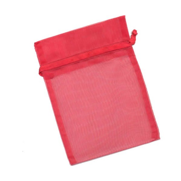 Pochette cadeau organza 12x17cm, rouge