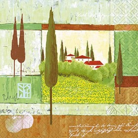 Napkin Mediterraean scene, 1 piece
