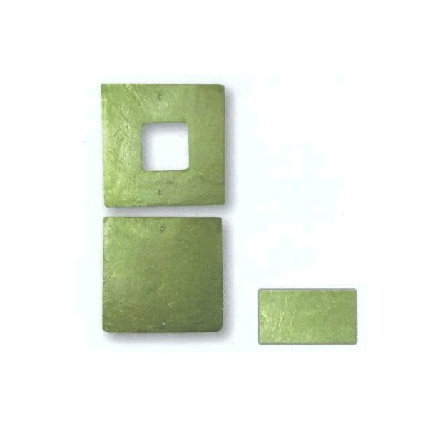Mother-of-pearl element, square, light green