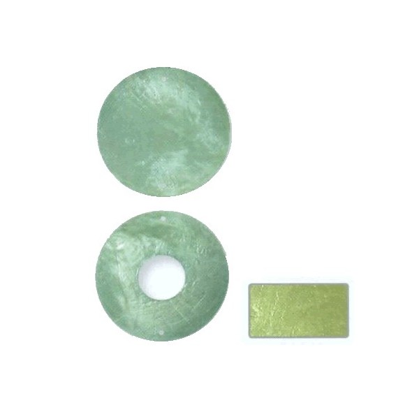 Mother-of-pearl element, circle, light green