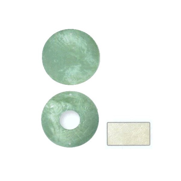 Mother-of-pearl element, circle, white