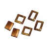 Shelll parts, rectangle brown, 6 pcs