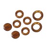 Elements en nacre, cercles brun, 8 pcs