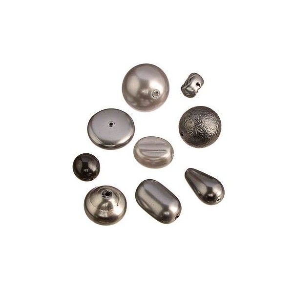 Perles mix anthracite, 15g