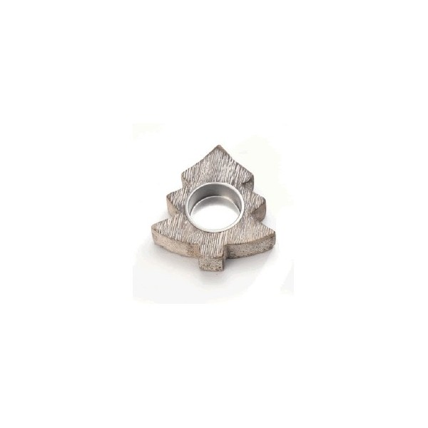 Bougeoir en bois forme sapin 10x10x2.5cm