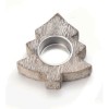 Bougeoir en bois forme sapin 10x10x2.5cm
