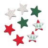 Estrelas de madera, rojo-verde, 4cm, 8 pzas