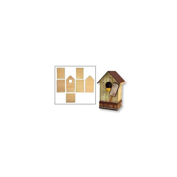 Wooden set bird house 11x10x17cm