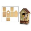 Wooden set bird house 11x10x17cm