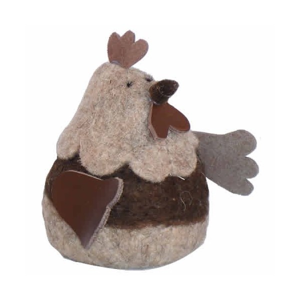 Gallina de fieltro 8x8x12cm
